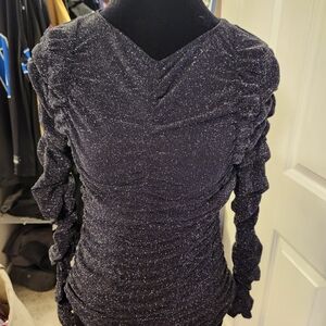 Divided Black Glitter Blouse